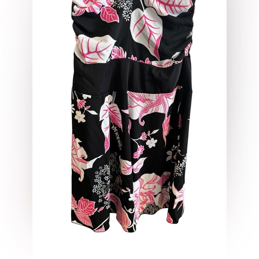 Vintage Rampage Pink Black Floral Mini Dress Stretch Strappy Y2K 90’s - Picture 7 of 13